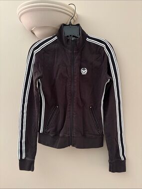 Roxy Black Track Jacket with White Stripe Details